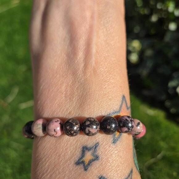 Rhodonite Gemstone Beaded Bracelets - Picture 5 of 9